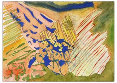 I Am the Line 12, 2009. Gouache on Paper, 10 x 14 inches