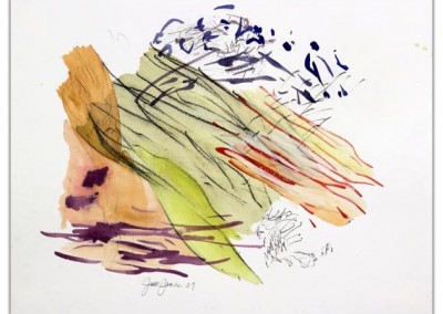 I Am the Line 35, 2009. Gouache on Paper, 12 x 16 inches