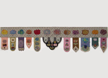 The 2008 Auspicious Banner: “I had to awaken in order to die … I died to be reborn,” 28 x 130 inches