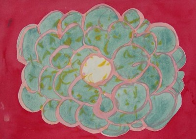 Cluster 1, Gouache on Ragboard, 12 x 16 inches, 2005