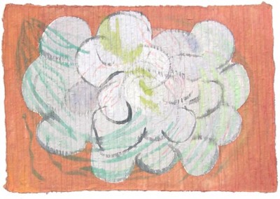 Cluster 19, Gouache on Mulberry Paper, 22 x 32 inches, 2005
