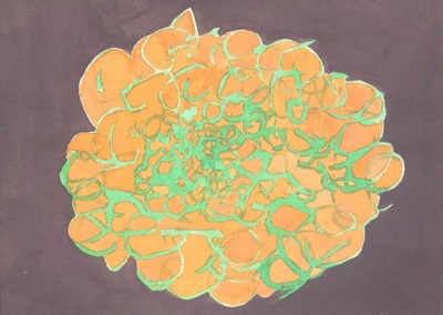 Cluster 24, Gouache on Ragboard, 12 x 16 inches, 2005
