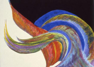 Fire and Waves, 1976. Oil pastel.