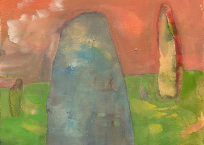 Standing Stones 14, Gouache, 14 x 10 in