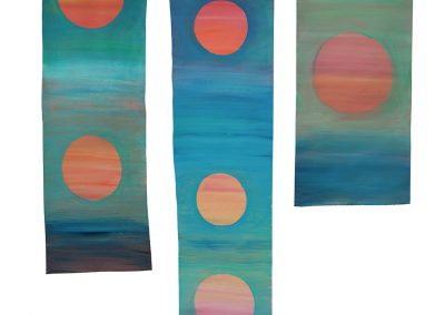 Core 69-71, Acrylic, var 52.5 to 11 in (triptych)