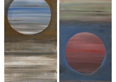 Core 83-84, Acrylic, 50 x 22 in (diptych)